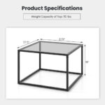 Modern Glass Coffee Table with Metal Frame for Compact Spaces