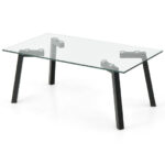 Modern Glass Coffee Table with Metal Frame for Living Room 8 Modern Glass Coffee Table with Metal Frame for Living Room