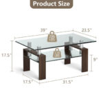 Modern Glass Coffee Table with Stainless Steel Legs and Storage Shelves 32 Modern Glass Coffee Table with Stainless Steel Legs and Storage Shelves