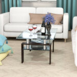 Modern Glass Coffee Table with Stainless Steel Legs and Storage Shelves 33 Modern Glass Coffee Table with Stainless Steel Legs and Storage Shelves