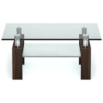 Modern Glass Coffee Table with Stainless Steel Legs and Storage Shelves 34 Modern Glass Coffee Table with Stainless Steel Legs and Storage Shelves
