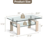 Modern Glass Coffee Table with Stainless Steel Legs and Storage Shelves 39 Modern Glass Coffee Table with Stainless Steel Legs and Storage Shelves