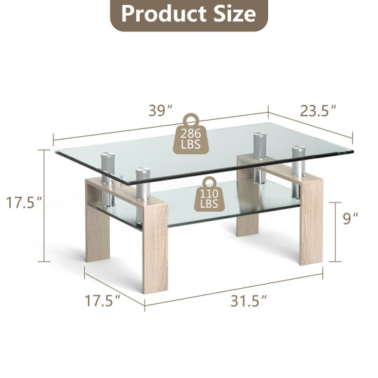 Modern Glass Coffee Table with Stainless Steel Legs and Storage Shelves 18 Modern Glass Coffee Table with Stainless Steel Legs and Storage Shelves - Image 18