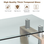 Modern Glass Coffee Table with Stainless Steel Legs and Storage Shelves 40 Modern Glass Coffee Table with Stainless Steel Legs and Storage Shelves