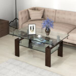 Modern Glass Coffee Table with Stainless Steel Legs and Storage Shelves 29 Modern Glass Coffee Table with Stainless Steel Legs and Storage Shelves