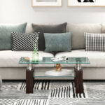 Modern Glass Coffee Table with Stainless Steel Legs and Storage Shelves 30 Modern Glass Coffee Table with Stainless Steel Legs and Storage Shelves