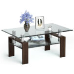 Modern Glass Coffee Table with Stainless Steel Legs and Storage Shelves 31 Modern Glass Coffee Table with Stainless Steel Legs and Storage Shelves