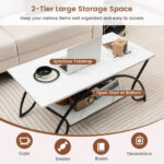 Modern Gold 2-Tier Coffee Table with Faux Marble Top 42 Modern Gold 2-Tier Coffee Table with Faux Marble Top