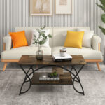 Modern Gold 2-Tier Coffee Table with Faux Marble Top 43 Modern Gold 2-Tier Coffee Table with Faux Marble Top