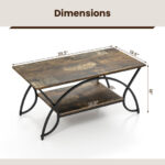 Modern Gold 2-Tier Coffee Table with Faux Marble Top 47 Modern Gold 2-Tier Coffee Table with Faux Marble Top