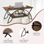 Modern Gold 2-Tier Coffee Table with Faux Marble Top 54 Modern Gold 2-Tier Coffee Table with Faux Marble Top
