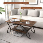 Modern Gold 2-Tier Coffee Table with Faux Marble Top 55 Modern Gold 2-Tier Coffee Table with Faux Marble Top