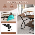 Modern Gold 2-Tier Coffee Table with Faux Marble Top 56 Modern Gold 2-Tier Coffee Table with Faux Marble Top