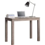 Modern Oak Finish Home Office Desk with Storage Drawer 6 Modern Oak Finish Home Office Desk with Storage Drawer