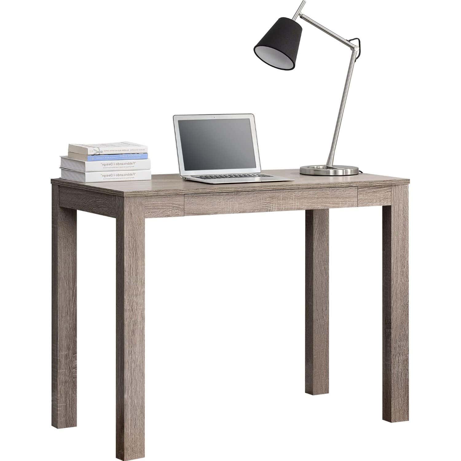 Modern Oak Finish Home Office Desk with Storage Drawer 1 Modern Oak Finish Home Office Desk with Storage Drawer