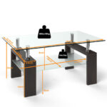 Modern Tempered Glass Coffee Table with Shelf and Storage 39 Modern Tempered Glass Coffee Table with Shelf and Storage