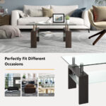 Modern Tempered Glass Coffee Table with Shelf and Storage 40 Modern Tempered Glass Coffee Table with Shelf and Storage