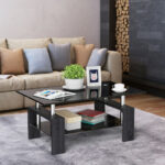 Modern Tempered Glass Coffee Table with Shelf and Storage 43 Modern Tempered Glass Coffee Table with Shelf and Storage