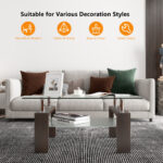 Modern Tempered Glass Coffee Table with Shelf and Storage 37 Modern Tempered Glass Coffee Table with Shelf and Storage