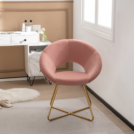 Velvet Upholstered Accent Chair with Metal Legs for Living Room (1 Piece) 2 Velvet Upholstered Accent Chair with Metal Legs for Living Room (1 Piece) - Image 2