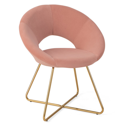 Velvet Upholstered Accent Chair with Metal Legs for Living Room (1 Piece) 3 Velvet Upholstered Accent Chair with Metal Legs for Living Room (1 Piece) - Image 3