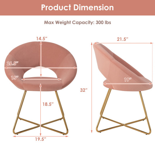 Velvet Upholstered Accent Chair with Metal Legs for Living Room (1 Piece) 4 Velvet Upholstered Accent Chair with Metal Legs for Living Room (1 Piece) - Image 4
