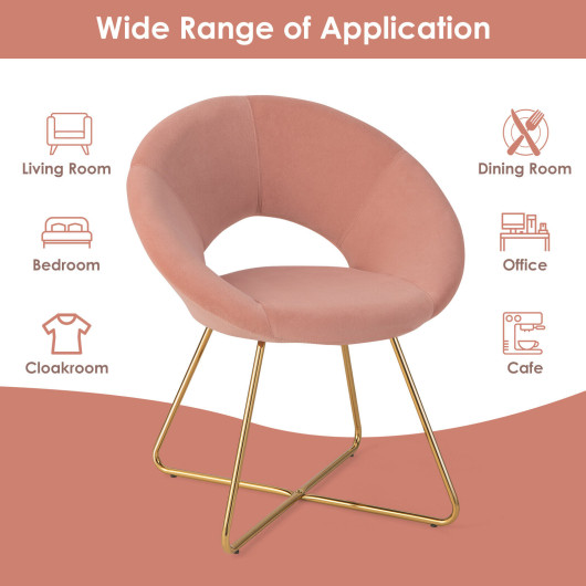 Velvet Upholstered Accent Chair with Metal Legs for Living Room (1 Piece) 5 Velvet Upholstered Accent Chair with Metal Legs for Living Room (1 Piece) - Image 5