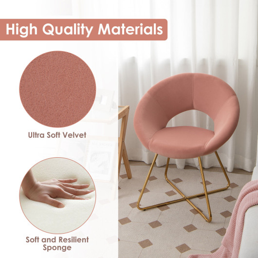 Velvet Upholstered Accent Chair with Metal Legs for Living Room (1 Piece) 7 Velvet Upholstered Accent Chair with Metal Legs for Living Room (1 Piece) - Image 7