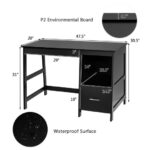 Modern White Computer Desk with Drawers and Shelf