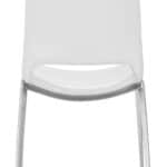 Modern White Faux Leather Dining Chair with Silver Frame (Set of 2)