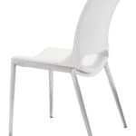 Modern White Faux Leather Dining Chair with Silver Frame (Set of 2)