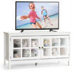 Modern Wood TV Stand with Glass Doors and Shelves 25 Modern Wood TV Stand with Glass Doors and Shelves