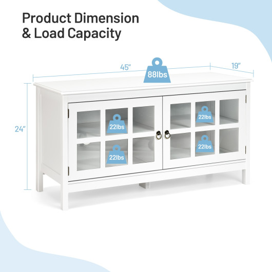 Modern Wood TV Stand with Glass Doors and Shelves 12 Modern Wood TV Stand with Glass Doors and Shelves - Image 12