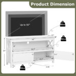 Modern Wooden TV Stand with Storage Cabinets and Shelves