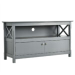 Modern Wooden TV Stand with Storage Cabinets and Shelves