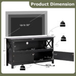 Modern Wooden TV Stand with Storage Cabinets and Shelves
