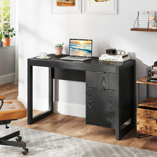 Modern Writing Desk with Drawer, Cabinet, and Spacious Worktop 8 Modern Writing Desk with Drawer, Cabinet, and Spacious Worktop - Image 8