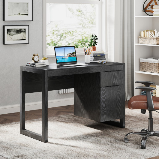 Modern Writing Desk with Drawer, Cabinet, and Spacious Worktop 9 Modern Writing Desk with Drawer, Cabinet, and Spacious Worktop - Image 9