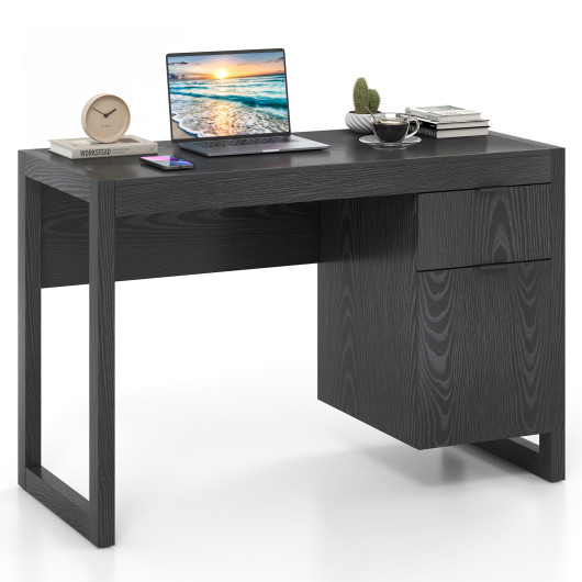 Modern Writing Desk with Drawer, Cabinet, and Spacious Worktop 10 Modern Writing Desk with Drawer, Cabinet, and Spacious Worktop - Image 10