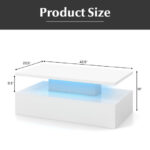LED Coffee Table with 2 Tiers and Adjustable Lighting