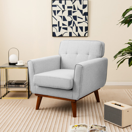 Modern Upholstered Accent Chair with Padded Seat Cushion and Armrests