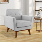 Modern Upholstered Accent Chair with Padded Seat Cushion and Armrests