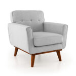 Modern Upholstered Accent Chair with Padded Seat Cushion and Armrests