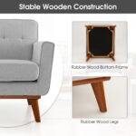 Modern Upholstered Accent Chair with Padded Seat Cushion and Armrests