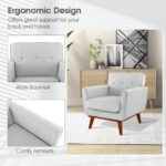 Modern Upholstered Accent Chair with Padded Seat Cushion and Armrests