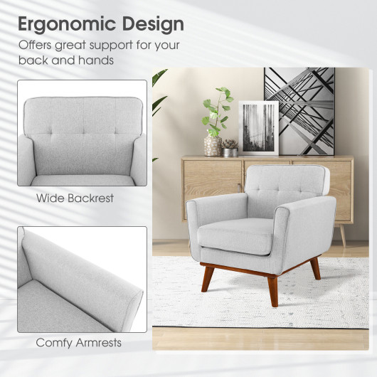 Modern Upholstered Accent Chair with Padded Seat Cushion and Armrests - Image 7