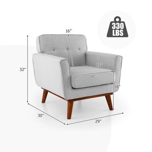 Modern Upholstered Accent Chair with Padded Seat Cushion and Armrests - Image 4