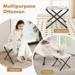 Ergonomic Sherpa Accent Chair with Ottoman and Storage Pocket