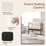 Ergonomic Rubber Wood Accent Chair with Lumbar Pillow 12 Ergonomic Rubber Wood Accent Chair with Lumbar Pillow