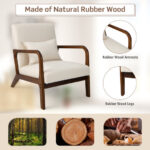 Ergonomic Rubber Wood Accent Chair with Lumbar Pillow 14 Ergonomic Rubber Wood Accent Chair with Lumbar Pillow